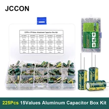225Pcs/Box Capacitor Kit JCCON Aluminum Electrolytic Capacitors Set 15Values 16V-50V 1uF-470uF Assorted Kit Storage Low ESR
225Pcs/Box Capacitor Kit JCCON Aluminum Electrolytic Capacitors Set 15Values 16V-50V 1uF-470uF Assorted Kit Storage Low ESR
