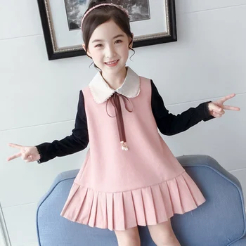 2020 Girls Winter Dress Autumn Girls Dress Long Sleeve Fake Two-Piece Woolen Pleated Dress Girls Lapel Dress For Girls 
2020 Girls Winter Dress Autumn Girls Dress Long Sleeve Fake Two-Piece Woolen Pleated Dress Girls Lapel Dress For Girls