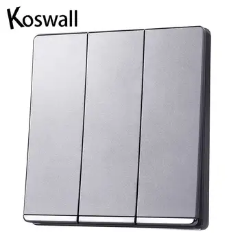standard switch push button light switch wall Silver gray Nordic simple style 3 Gang 2 Way Switch AC 110-250V
standard switch push button light switch wall Silver gray Nordic simple style 3 Gang 2 Way Switch AC 110-250V
