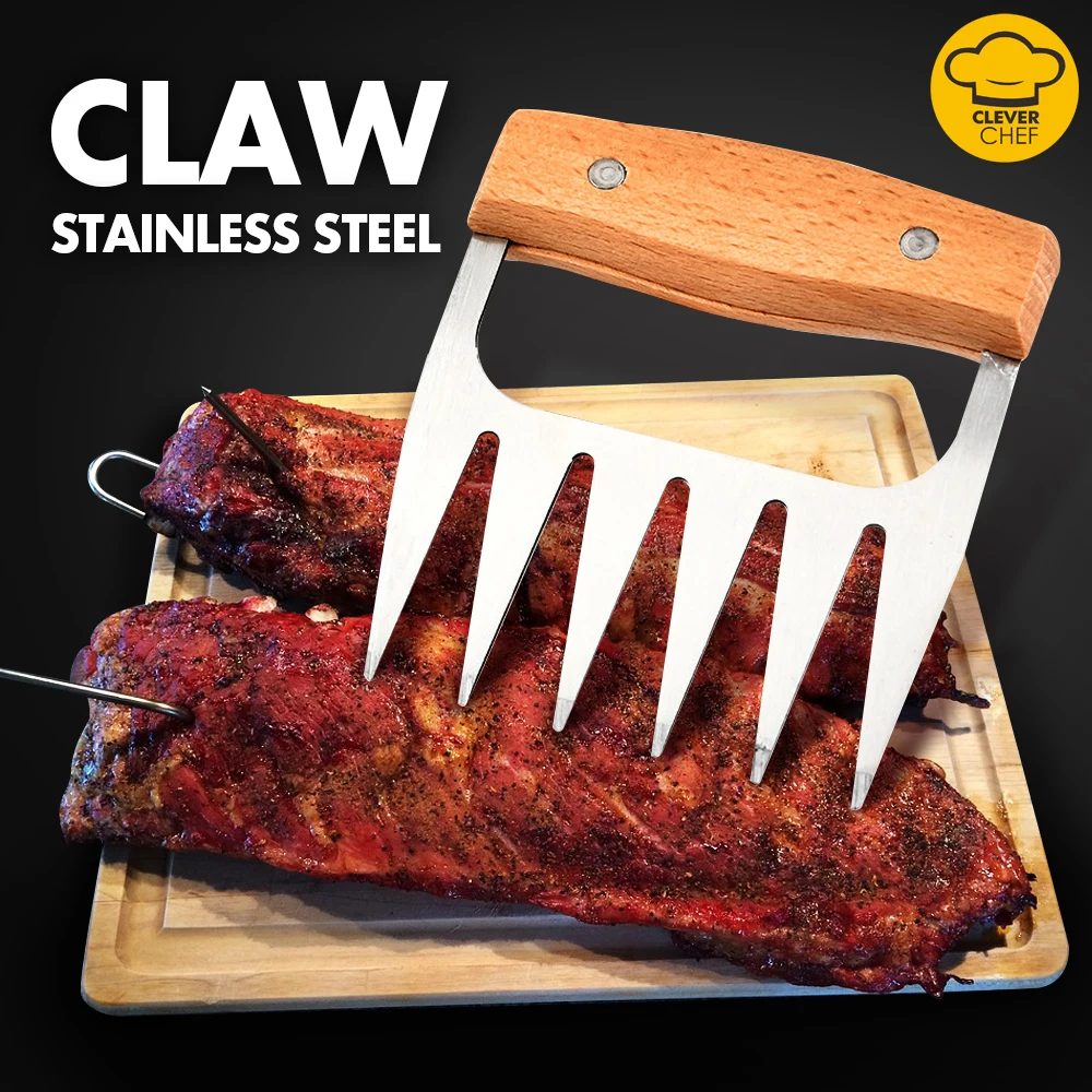 Kitchen Barbecue Stainless Steel Meat Fork Picnic Essential Wooden Meat Claws steak Separator Kitchen Tool 2021
Kitchen Barbecue Stainless Steel Meat Fork Picnic Essential Wooden Meat Claws steak Separator Kitchen Tool 2021