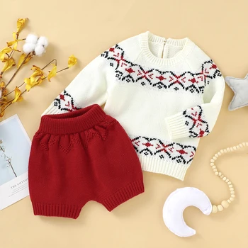 Emmababy Newborn Baby Clothes Knitted Two Piece Set Fresh Geometric Pattern Long-sleeved Top and Elastic Short Pants Autumn Set
Emmababy Newborn Baby Clothes Knitted Two Piece Set Fresh Geometric Pattern Long-sleeved Top and Elastic Short Pants Autumn Set