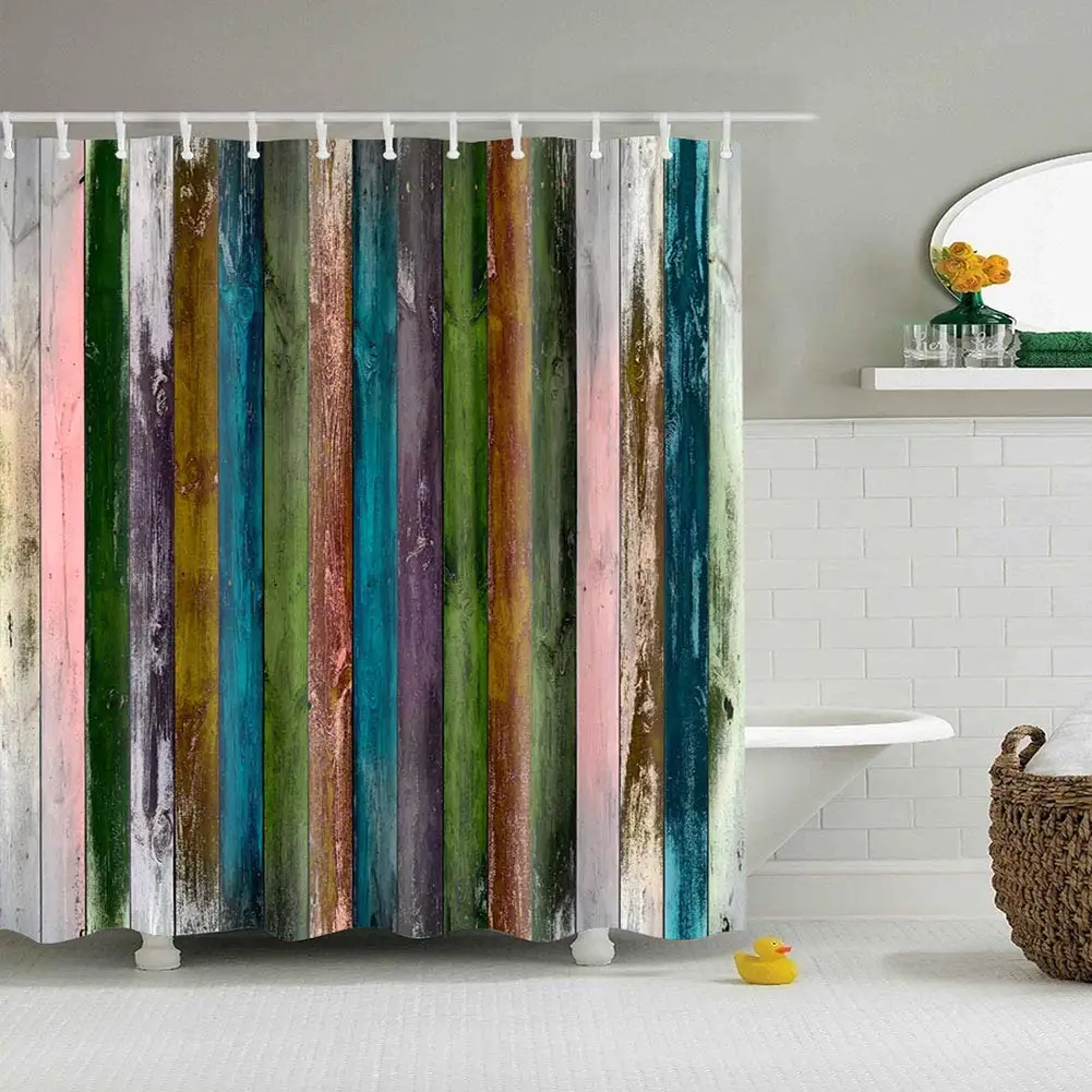 Colorful Wooden Plank Pattern Digital Print Blue Shower Curtains for Bathroom Decor,Polyester Waterproof Fabric Bath Curtain
Colorful Wooden Plank Pattern Digital Print Blue Shower Curtains for Bathroom Decor,Polyester Waterproof Fabric Bath Curtain
