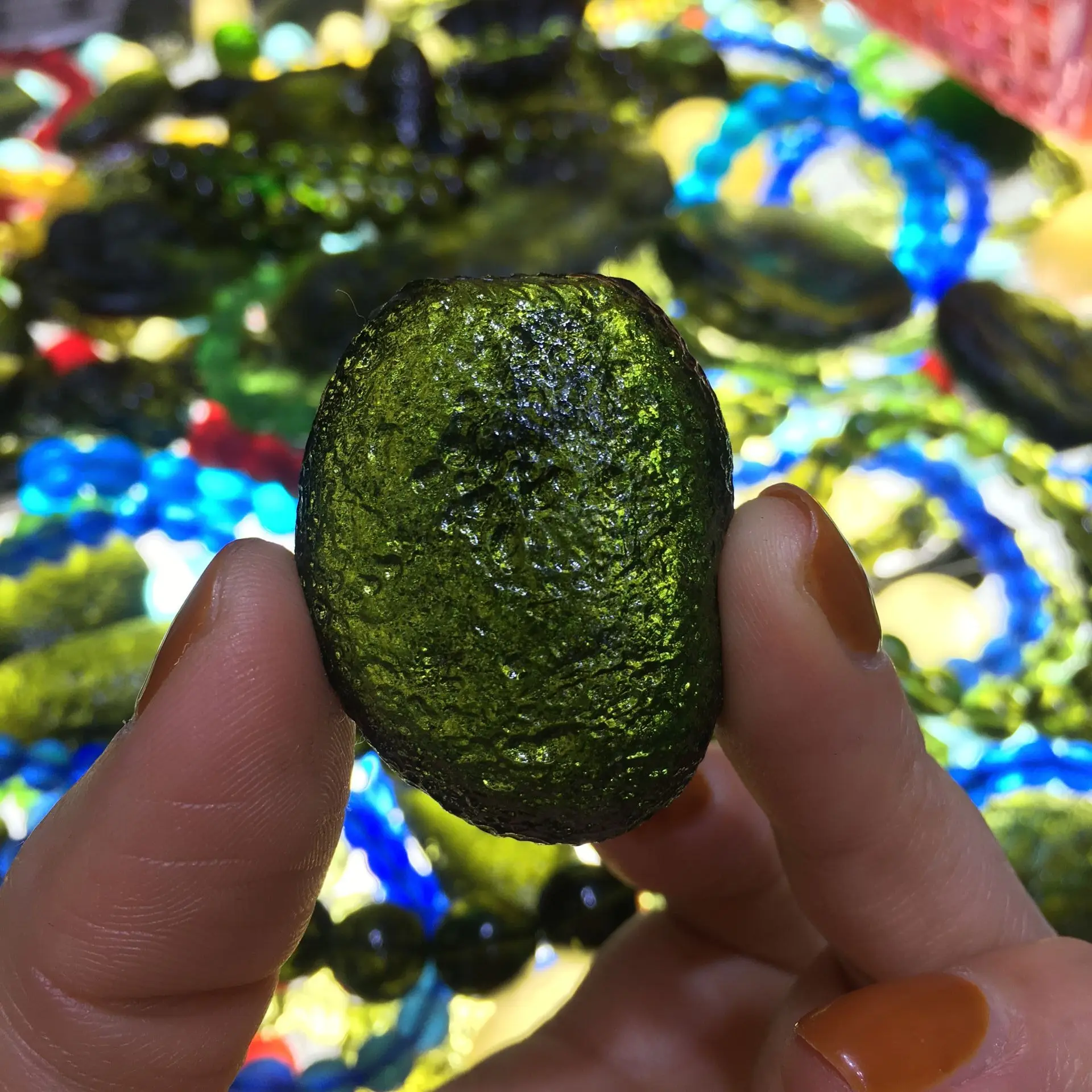

30-40g GREEN Meteorite GEM MOLDAVITE Glass Czech fall rough aerolite crystal Energy stone