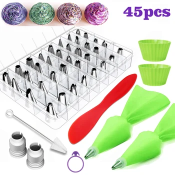 45PCS Piping Nozzle Decoration Icing Tips Large Size Cream Flower Rose Nozzles Cookies Baking Tool Cake Cupcak DIY Decoration
45PCS Piping Nozzle Decoration Icing Tips Large Size Cream Flower Rose Nozzles Cookies Baking Tool Cake Cupcak DIY Decoration