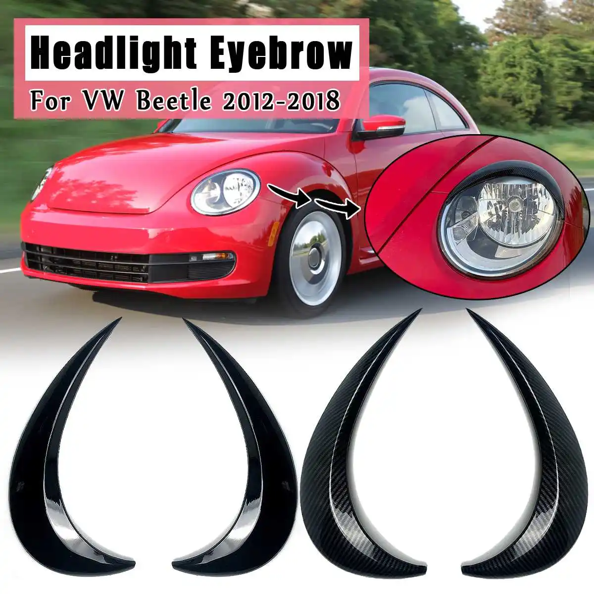 Eyebrows for VW TOURAN GP2 2010-2015  headlight eyelids lids ABS Plastic