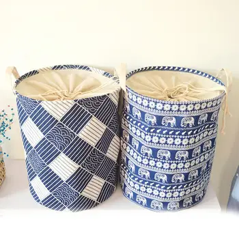 Blue Pattern Foldable Laundry Basket Linen Fabric Clothes Organizer Drawstring Barrel Household Storage Accessories
Blue Pattern Foldable Laundry Basket Linen Fabric Clothes Organizer Drawstring Barrel Household Storage Accessories