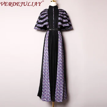 VERDEJULIAY Top Quality European Party Dresses Elegant Cloak Sleeve 2020 Spring Runway Fashion Floral Stitching Lace Long Dress
VERDEJULIAY Top Quality European Party Dresses Elegant Cloak Sleeve 2020 Spring Runway Fashion Floral Stitching Lace Long Dress
