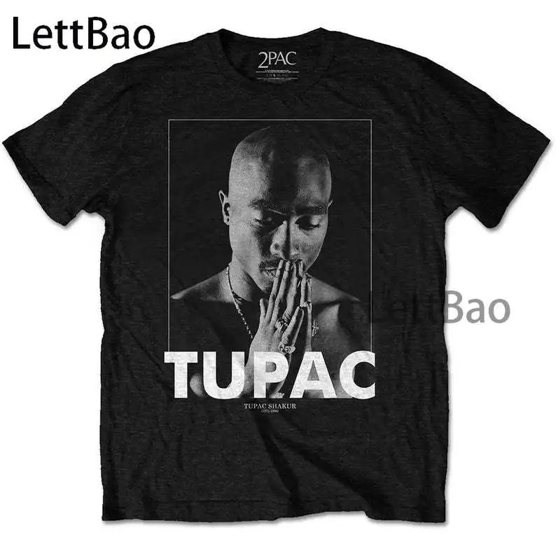 Футболка Tupac с молитвенным принтом в стиле хип-хоп/рэп музыка Мужская/женская