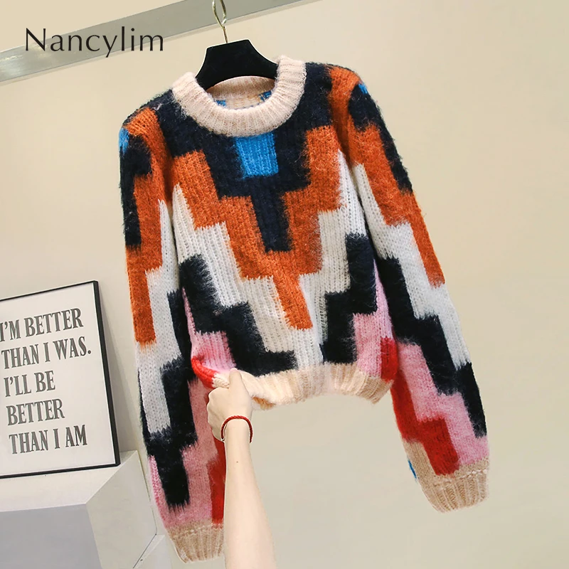 Fashion Sweater Women's Fall Wear 2019 New Loose Lazy Wind Shirt Sweater Coat Girl Lady New Color Patch Jumper Pullovers Femme
Fashion Sweater Women's Fall Wear 2019 New Loose Lazy Wind Shirt Sweater Coat Girl Lady New Color Patch Jumper Pullovers Femme