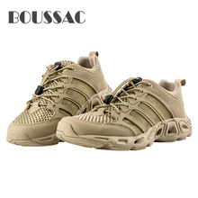 BOUSSAC soldat gratuit Sports de plein air chaussures de Camping pour hommes tactique randonnée en amont chaussure pour l'été respirant revêtement imperméable(China)