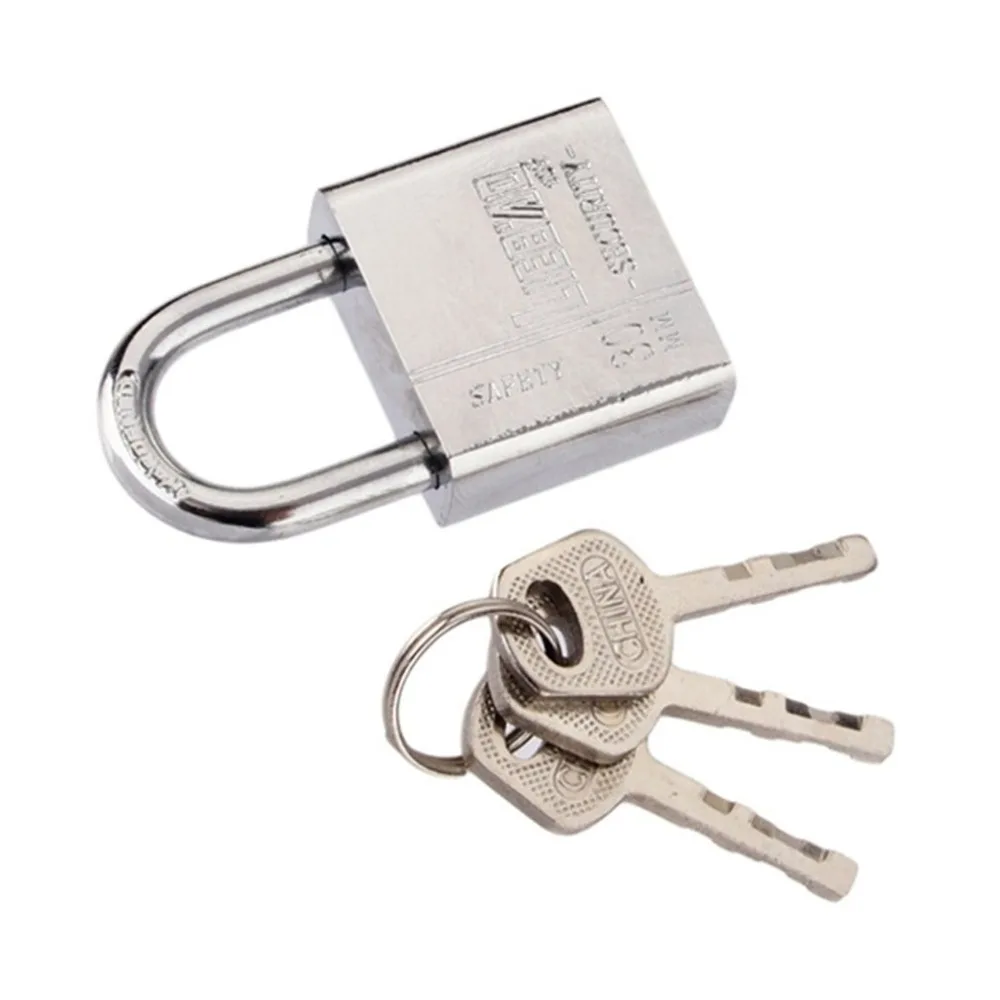 

3 Keys Padlock Heart shape Locks Stainless Steel Durable Use Heavy Duty High Security Solid Lock Door Gate Box Safety