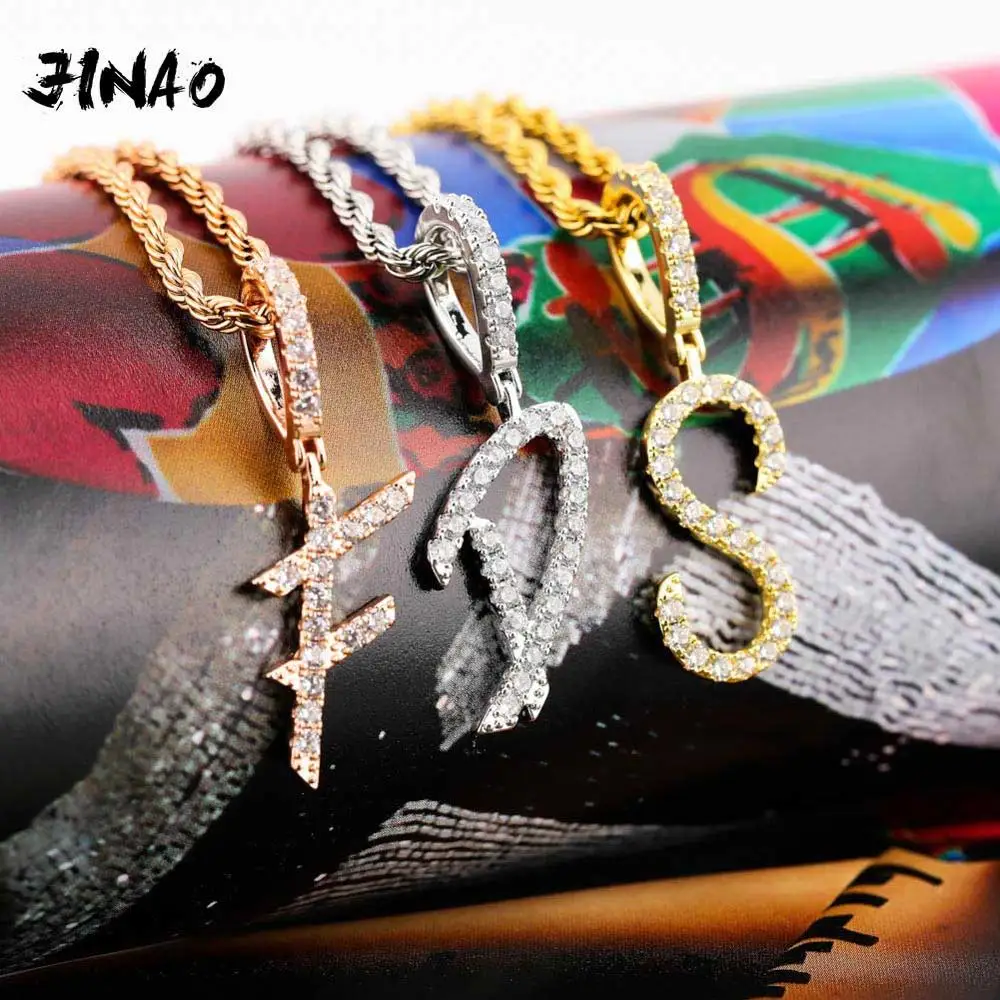 JINAO New Design A-ZCustom Name Tennis Singl Letters Ice out Necklaces & Pendant For Men Women Cubic Zircon Hip Hop Jewelry Gift
JINAO New Design A-ZCustom Name Tennis Singl Letters Ice out Necklaces & Pendant For Men Women Cubic Zircon Hip Hop Jewelry Gift