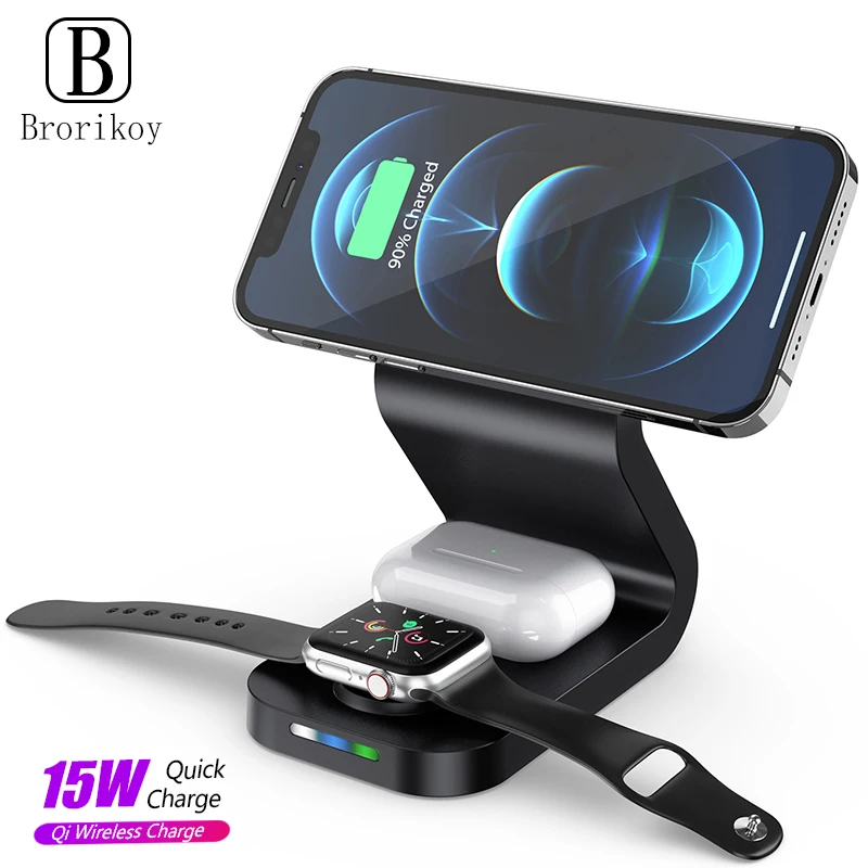 Fast Wireless Charger Station 3 in 1 Smart Magnetic Holder for iPhone 12 Pro Max iWatch Airpods Pro Wireless Chargers Stand Pad
Fast Wireless Charger Station 3 in 1 Smart Magnetic Holder for iPhone 12 Pro Max iWatch Airpods Pro Wireless Chargers Stand Pad