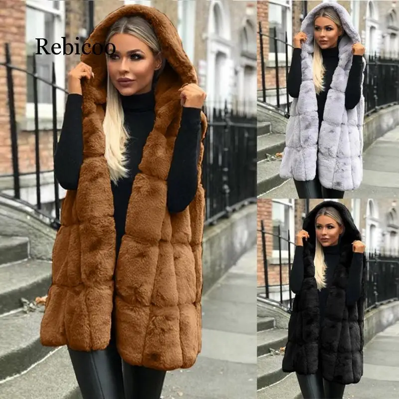 Women Fluffy Waistcoat Hoodie Cardigan Faux Fur Solid Color Medium Length Waistcoat Sleeveless Winter Body Warm Coat Outwear
Women Fluffy Waistcoat Hoodie Cardigan Faux Fur Solid Color Medium Length Waistcoat Sleeveless Winter Body Warm Coat Outwear