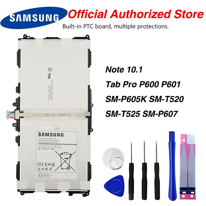 Original Samsung T8220E Battery For Samsung GALAXY Note 10.1 Tab Pro P600 P601 SM-P605K SM-T520 SM-T525 SM-P607 8220mAh
Original Samsung T8220E Battery For Samsung GALAXY Note 10.1 Tab Pro P600 P601 SM-P605K SM-T520 SM-T525 SM-P607 8220mAh