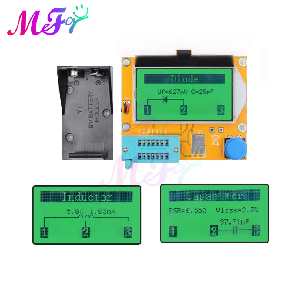 LCR-T4 Digital Transistor Tester Resistor Capacitor Tester Diode Inductance ESR Meter Mega328 Multimeter 12864 LCD Screen Teste
LCR-T4 Digital Transistor Tester Resistor Capacitor Tester Diode Inductance ESR Meter Mega328 Multimeter 12864 LCD Screen Teste