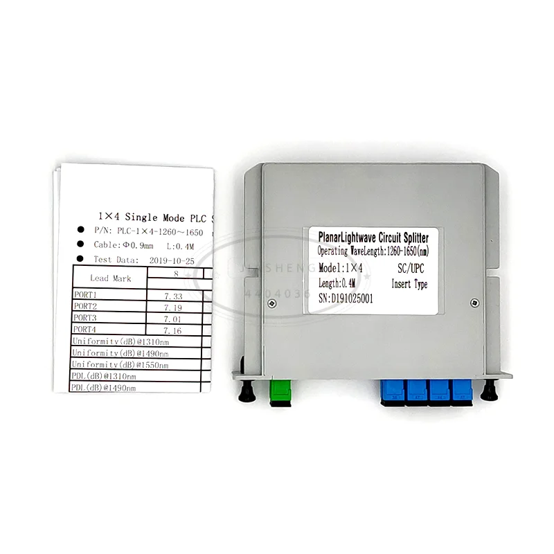 SC /UPC Fiber Optic Splitter 1x4 Optical PLC Splitter Cassette Box Card Inserting Type
SC /UPC Fiber Optic Splitter 1x4 Optical PLC Splitter Cassette Box Card Inserting Type