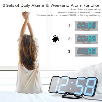 Hot 3D Wireless Remote Digital RGB LED Alarm Clock USB Sound Control Countdown/Snoozing Functions Wall Desktop Clock
Hot 3D Wireless Remote Digital RGB LED Alarm Clock USB Sound Control Countdown/Snoozing Functions Wall Desktop Clock