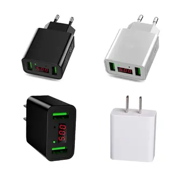 USB Phone Charger Universal 2 Ports Mobile Phone LCD Digital Display Portable Charger EU Plug
USB Phone Charger Universal 2 Ports Mobile Phone LCD Digital Display Portable Charger EU Plug