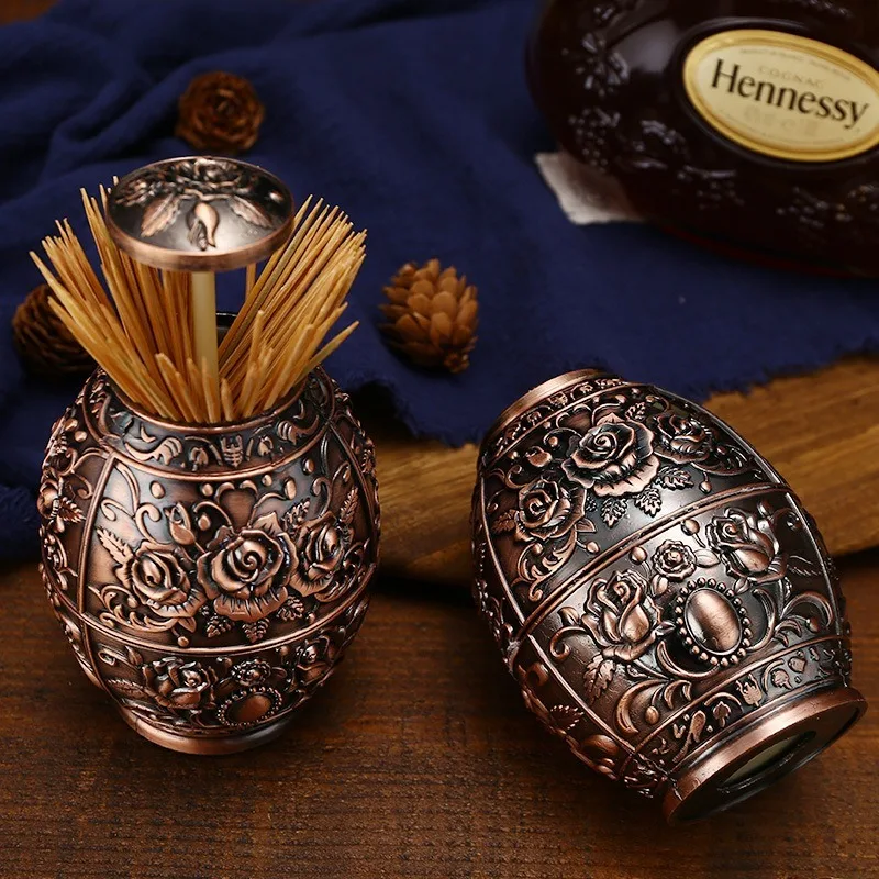 European Retro Stainless Steel Toothpick Holders Container Automatic Toothpick Holders Creative Embossed Toothpick Bottle Tube
European Retro Stainless Steel Toothpick Holders Container Automatic Toothpick Holders Creative Embossed Toothpick Bottle Tube