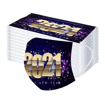 100PC 2021 Happy New Years Adult Disposable Christmas Mask 3 Layer Earring Face Mask Fashion Fabric Masks face cover mascarilla
100PC 2021 Happy New Years Adult Disposable Christmas Mask 3 Layer Earring Face Mask Fashion Fabric Masks face cover mascarilla