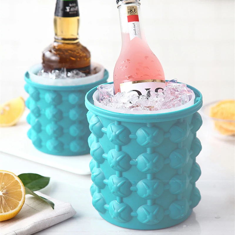 2 in 1 Silicone Ice Bucket Round Ice Cube Cooler Mould Ice Cube Maker Trays Mold Beer Wine for Frozen Whiskey Cocktail
2 in 1 Silicone Ice Bucket Round Ice Cube Cooler Mould Ice Cube Maker Trays Mold Beer Wine for Frozen Whiskey Cocktail