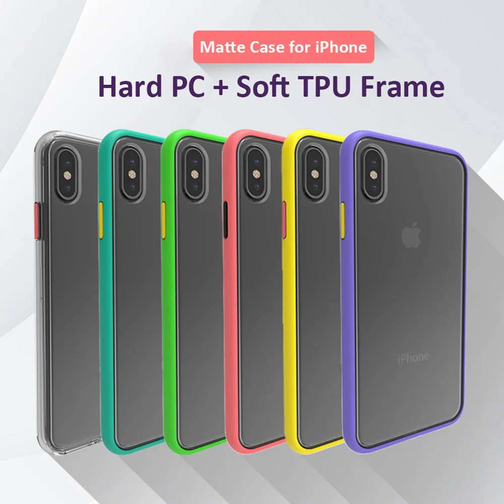 Contrast Color Matte Phone Case For iPhone 11 Pro Max XR XS MAX 7 8 Plus X 6 6S Plus Luxury Case Cover Soft TPU + Hard PC Shell
Contrast Color Matte Phone Case For iPhone 11 Pro Max XR XS MAX 7 8 Plus X 6 6S Plus Luxury Case Cover Soft TPU + Hard PC Shell