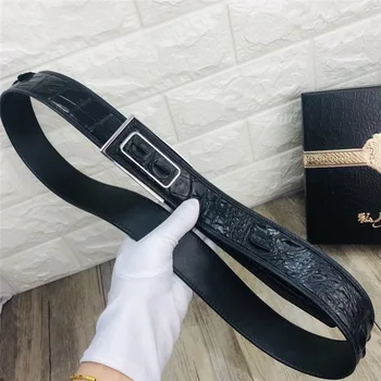 Authentic Real Crocodile Skin Men's Black Waist Strap Stainless Steel Smooth Pin Buckle Genuine Alligator Leather Male Belts
Authentic Real Crocodile Skin Men's Black Waist Strap Stainless Steel Smooth Pin Buckle Genuine Alligator Leather Male Belts