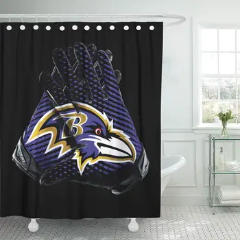 Rugby Decor Waterproof Shower Curtain Curtains Set with Hooks Baltimore City Ravens Football Team Sports Receiver Gloves 66 X 72
Rugby Decor Waterproof Shower Curtain Curtains Set with Hooks Baltimore City Ravens Football Team Sports Receiver Gloves 66 X 72