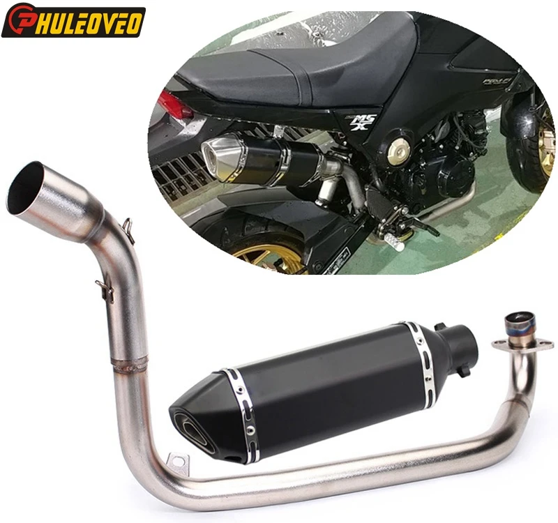 Фото MSX125 Motorcycle Exhaust Muffler Full System Middle Link Pipe for Honda Grom MSX 125 M3 2013-2018 Escape Moto with DB Killer | Автомобили
