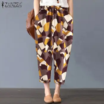 Vintage Geometric Print Trousers Women's Harem Pants 2020 ZANZEA Spring Cotton Elastic Waist Long Pantalon Female Palazzo Turnip
Vintage Geometric Print Trousers Women's Harem Pants 2020 ZANZEA Spring Cotton Elastic Waist Long Pantalon Female Palazzo Turnip