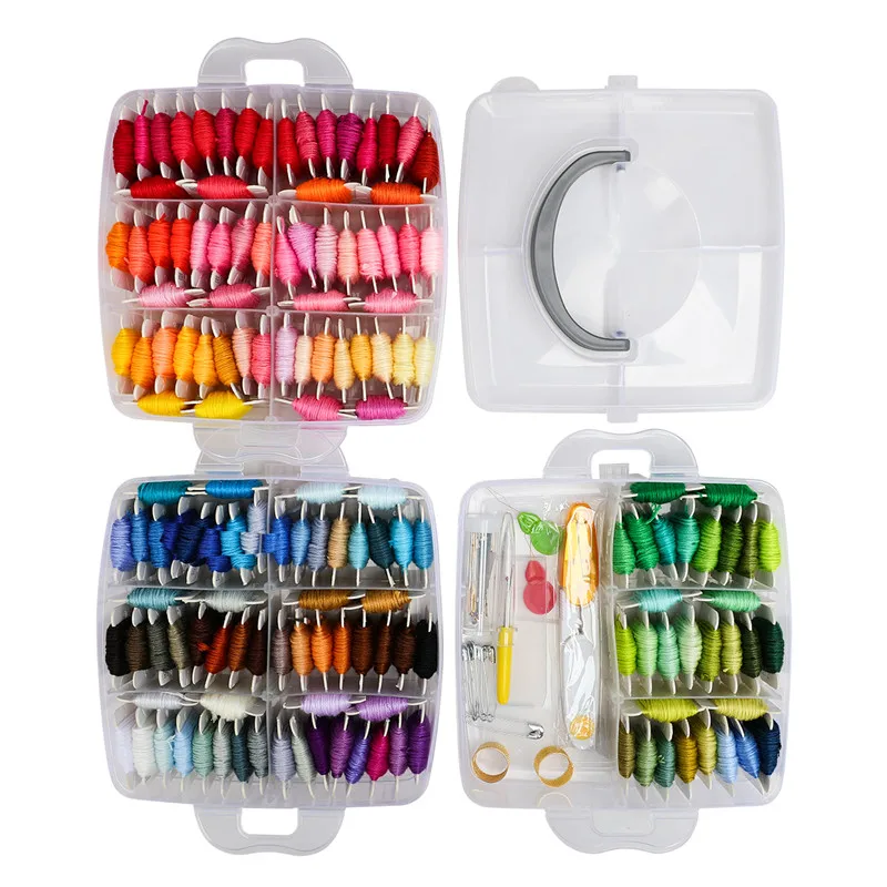 192 Pack Embroidery Floss Set with 150 Colors Cross Stitch Friendship Bracelets Threads Scissors Needles Sewing Accessories Kit (8)