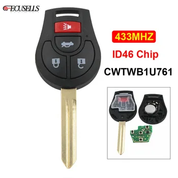 3+1/4 Button Remote Smart Car Key Fob 433MHz with ID46 Chip Uncut Blade FCC ID: CWTWB1U761 for Nissan Sunny 2012 2013 2014 2015
3+1/4 Button Remote Smart Car Key Fob 433MHz with ID46 Chip Uncut Blade FCC ID: CWTWB1U761 for Nissan Sunny 2012 2013 2014 2015
