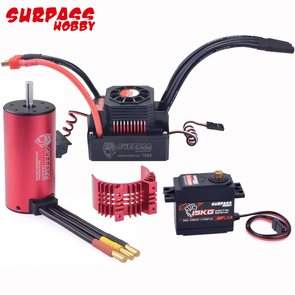 Бессенсорный бесщеточный двигатель Surpass Hobby 3670 2650KV 3-6S с 120A водонепроницаемый ESC