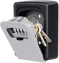Key Lock Box Wall Mounted 4 Digit Combination Lock Box for House Key Weatherproof Safe Security Key Storage Lock Box (Grey)
Key Lock Box Wall Mounted 4 Digit Combination Lock Box for House Key Weatherproof Safe Security Key Storage Lock Box (Grey)