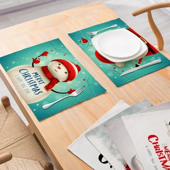 Christmas Snowman Print Kitchen Placemat 42*32 Linen Coaster Fabric Table Mats Napkins Simple Design Tableware Kitchen Tool
Christmas Snowman Print Kitchen Placemat 42*32 Linen Coaster Fabric Table Mats Napkins Simple Design Tableware Kitchen Tool