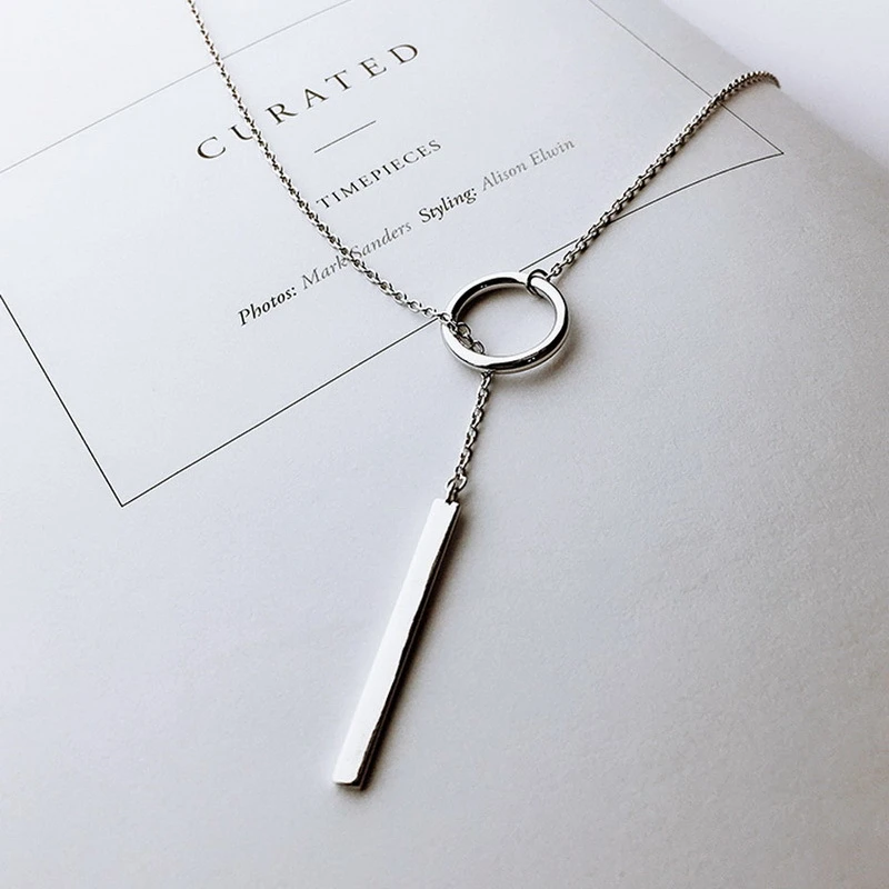 European and American Fashion New Pendant S925 Sterling Silver Simple Long Personality Wild Korean Fashion Necklace Pendant Fema
European and American Fashion New Pendant S925 Sterling Silver Simple Long Personality Wild Korean Fashion Necklace Pendant Fema