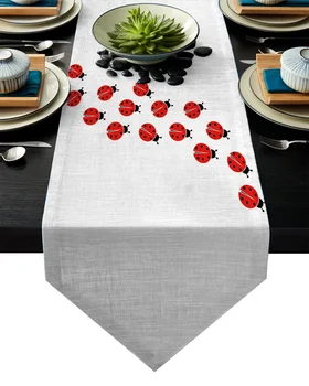 Ladybug Cartoon White Table Runner Table Flag Home Party Decorative Tablecloth Table Runners for Wedding
Ladybug Cartoon White Table Runner Table Flag Home Party Decorative Tablecloth Table Runners for Wedding