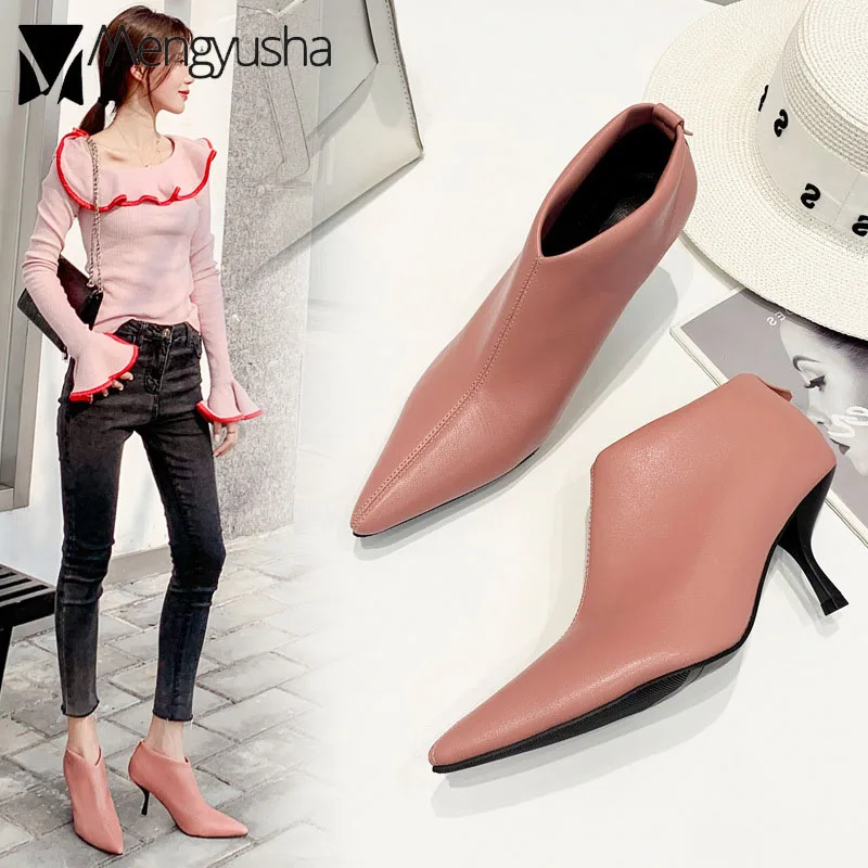 Women's Pointy Toe Boots Strange Thin Heels Leather Ankle Botas Stiletto Martin Bottes Solid Slip On Chelsea Fashion Short Boots
Women's Pointy Toe Boots Strange Thin Heels Leather Ankle Botas Stiletto Martin Bottes Solid Slip On Chelsea Fashion Short Boots