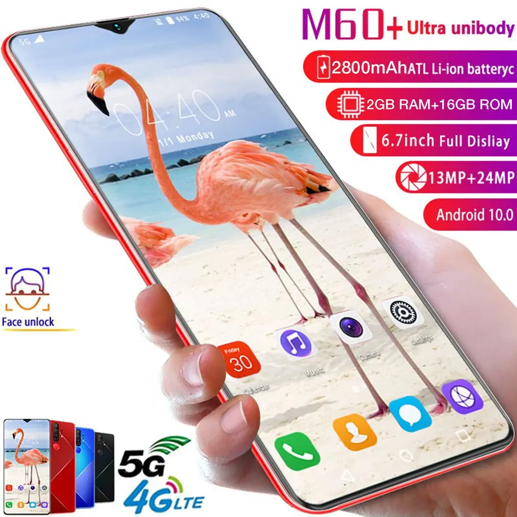 M60 + 6.7 Water Drop Screen 2 + 16GB True Fingerprint Mobile Phone Facial Recognition Battery 4800mAh Android 10.0 Smart Phone
M60 + 6.7 Water Drop Screen 2 + 16GB True Fingerprint Mobile Phone Facial Recognition Battery 4800mAh Android 10.0 Smart Phone