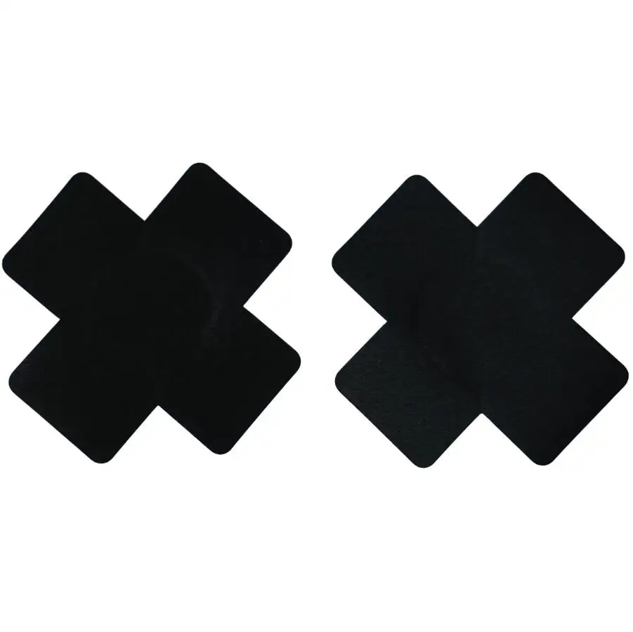 

Free shipping Sexy experience 10 pairs (20Pcs) Print Black Cross/X Pasties Nipple Covers