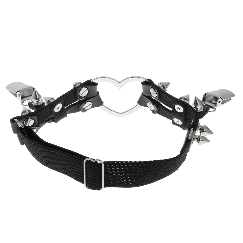 1 Piece Sexy Women Punk Gothic Elastic PU Leather Garter Belt Rivet Thigh Leg Harness Heart Ring Black Suspender Strap 1 Piece Sexy Women Punk Gothic Elastic PU Leather Garter Belt Rivet Thigh Leg Harness Heart Ring Black Suspender Strap