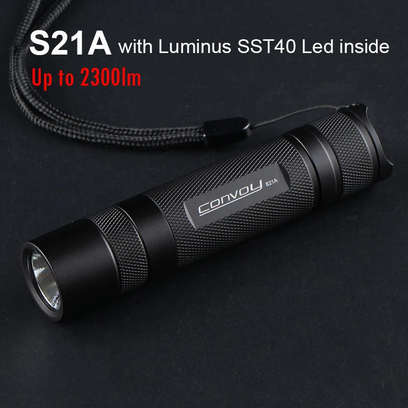 Мощная светодиодная вспышка Convoy S21A Luminus SST40 21700 лм фонарь лампа S2 Plus версия