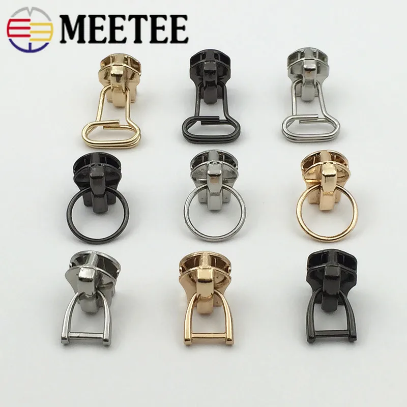 Meetee 5 шт. 3 #5 # металлические ползунки для молнии металлического Кошелёк на кошелек