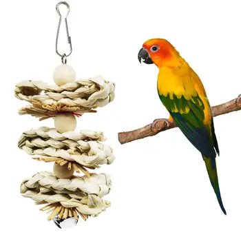 Parrot toy bird toy primary color corn leaf grass weave straw bell string health and environmental protection sound crisp
Parrot toy bird toy primary color corn leaf grass weave straw bell string health and environmental protection sound crisp