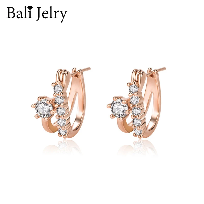 Bali Jelry 925 Silver Charm Earrings for Women Jewelry with AAA Zircon Gemstone Rose Gold Color Stud Earring Accessories Wedding 
Bali Jelry 925 Silver Charm Earrings for Women Jewelry with AAA Zircon Gemstone Rose Gold Color Stud Earring Accessories Wedding