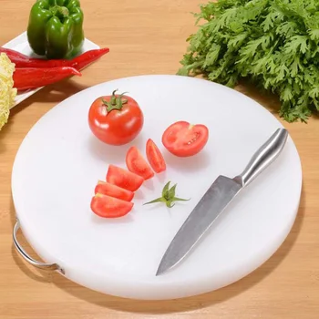Round Cutting Board with Handle Thick Plastic Cutting Sheet Kitchen Chopping Block (38x1.5cm)
Round Cutting Board with Handle Thick Plastic Cutting Sheet Kitchen Chopping Block (38x1.5cm)