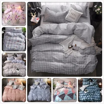 Gray Plaid Duvet Cover 3/4 Pcs Bedding Set Adult Child Soft Cotton Bed Linen Single Twin Full Queen King Size Bedspreads 220x240 
Gray Plaid Duvet Cover 3/4 Pcs Bedding Set Adult Child Soft Cotton Bed Linen Single Twin Full Queen King Size Bedspreads 220x240