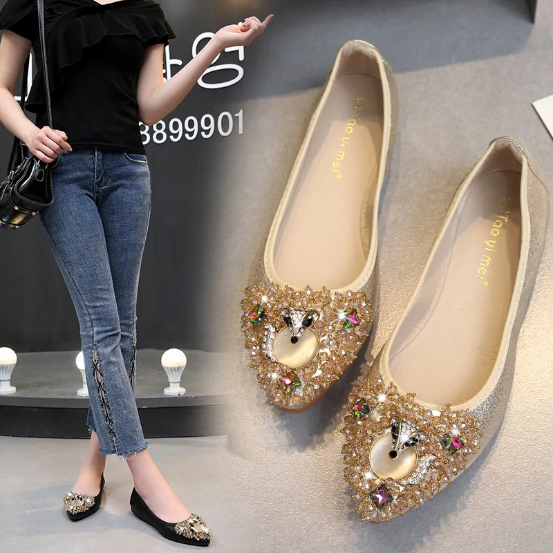 Women's Spring New Pointed Toe Soft-sole Flats Artificial Diamond Shallow Multipurpose Large Size Moccasin Shoes
Women's Spring New Pointed Toe Soft-sole Flats Artificial Diamond Shallow Multipurpose Large Size Moccasin Shoes
