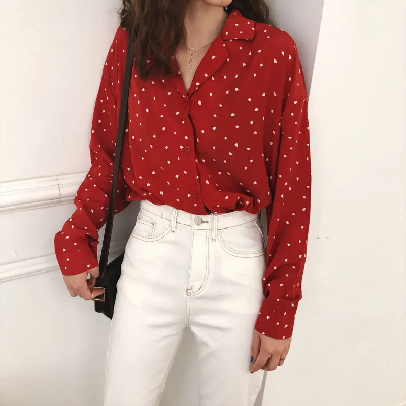 HziriP High Street Sweet Full-Sleeved Notched Print Mini Hearts New Cute Chic Autumn Women Stylish Loose All Match Basic Shirts
HziriP High Street Sweet Full-Sleeved Notched Print Mini Hearts New Cute Chic Autumn Women Stylish Loose All Match Basic Shirts